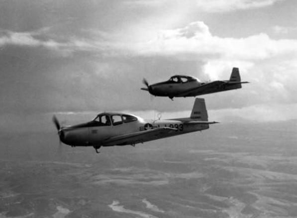 Two U.S. Army Ryan L-17A Navion aircraft in flight, 1949